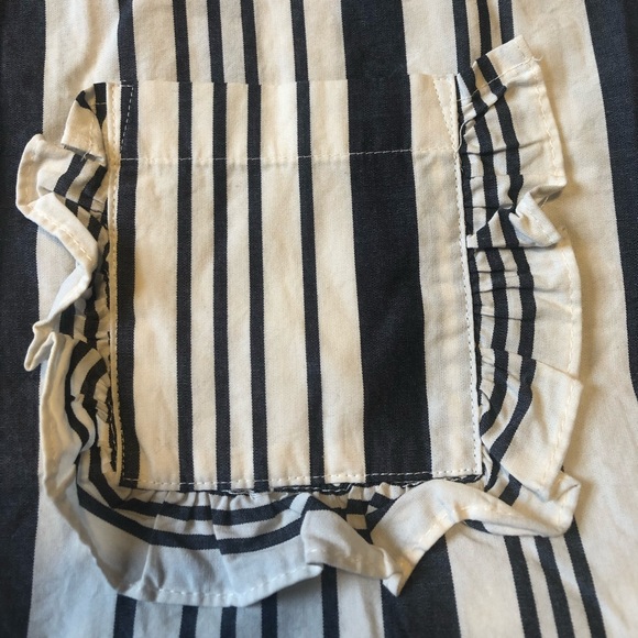 Striped Button Down Blouse with Ruffled Sleeve - Picture 5 of 6